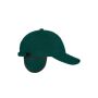 6 Panel Fleece Cap with Earflaps dark green one size