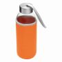 TAKE WELL - Glazen fles oranje, transparant