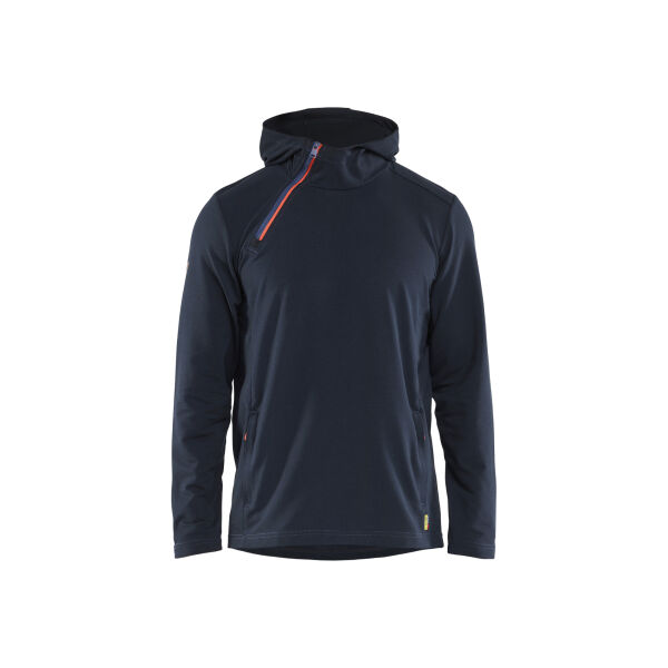 Hoodie met schuine halve rits