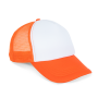 Trucker - Pet 5 panelen White / Vermillon Orange One Size