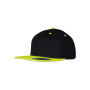 Classic snapbackpet in twee kleuren BLACK / Neon Yellow One Size
