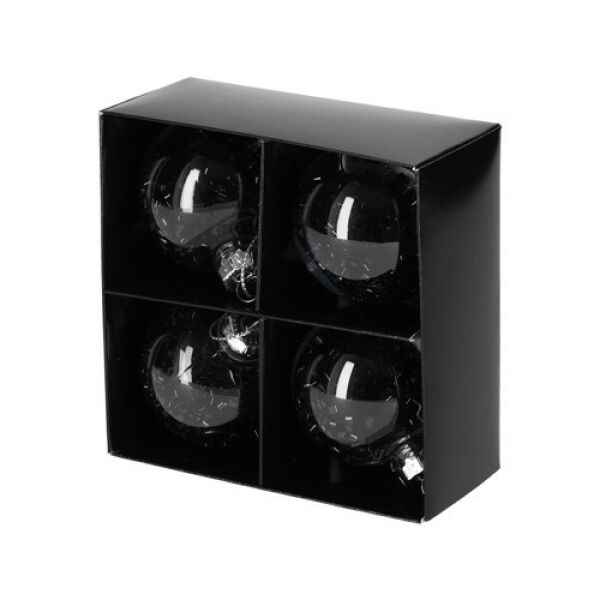 JENS Living Glitter Kerstballen Zwart /4 JENS Living Glitter Kerstballen Zwart /4