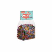 Blokzakje met kopkaartje en 150 gram snoep, Transparant/Wit, Mini choco