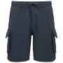 Duurzame verwassen herencargoshort van French Terry Washed Navy Blue XXL