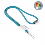 Polyester 2-kleurige koord-lanyard met full color label