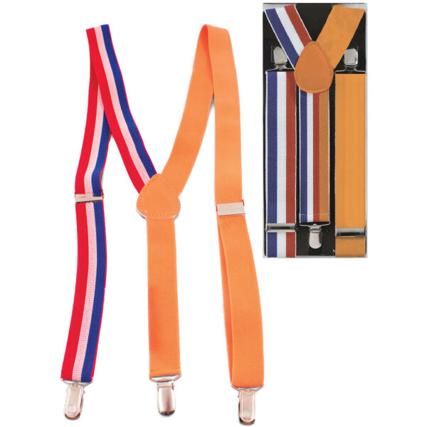 Bretels Oranje-rood-wit-blauw Bretels Oranje-rood-wit-blauw