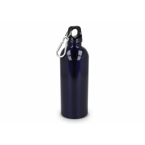 Gerecycled RVS Enkelwandige fles met Karabijnhaak 500ml - Donkerblauw Gerecycled RVS Enkelwandige fles met Karabijnhaak 500ml - Donkerblauw