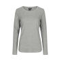 Interlock T-shirt | lange mouw | dames - Grijs gemêleerd, 2XL