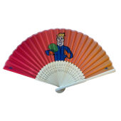 Bamboe handwaaier met full colour bedrukt polyester