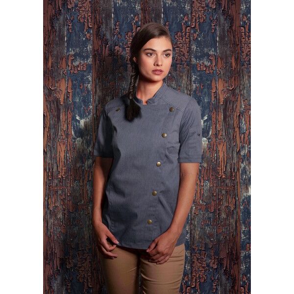 Short-Sleeve Ladies' Chef Jacket Jeans-Style