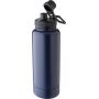 Roestvrijstalen dubbelwandige 1000 ml drinkfles Nathaniel zwart