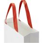 Smartfold papieren tas van 210 g/m² met lintgrepen en een glanzende laminaatlaag - 31 x 12 x 31 cm - Rood