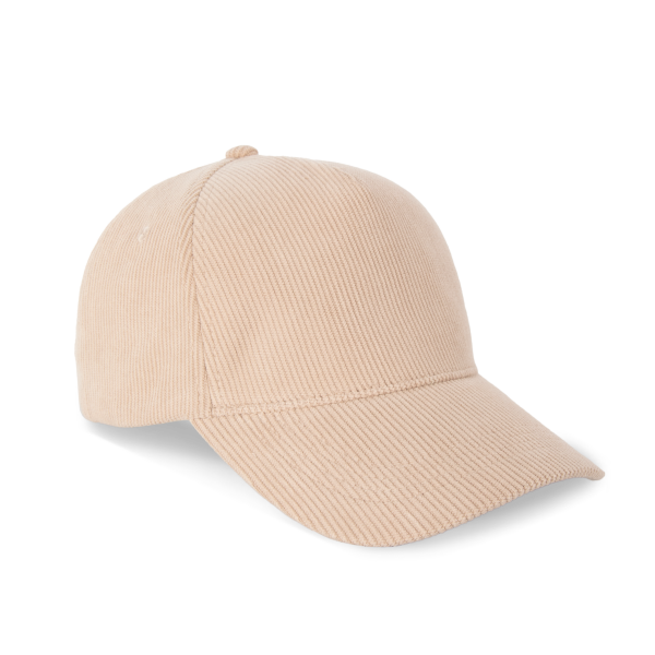 Ribfluwelen pet met 5 panelen Sand One Size Ribfluwelen pet met 5 panelen Sand One Size