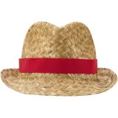 Pricus strohoed - Rood/Naturel
