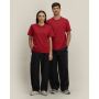 Reeser - Heavy gerecycled katoen blend T-overhemd met een modern look - Passionate Red (3XL)