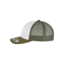 Retro Truckerpet met gekleurde klep Moosgreen / WHITE / OLIVE One Size
