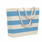 HEAVEN STRIPE - Katoenen strandtas 220 gr/m² - Babyblauw