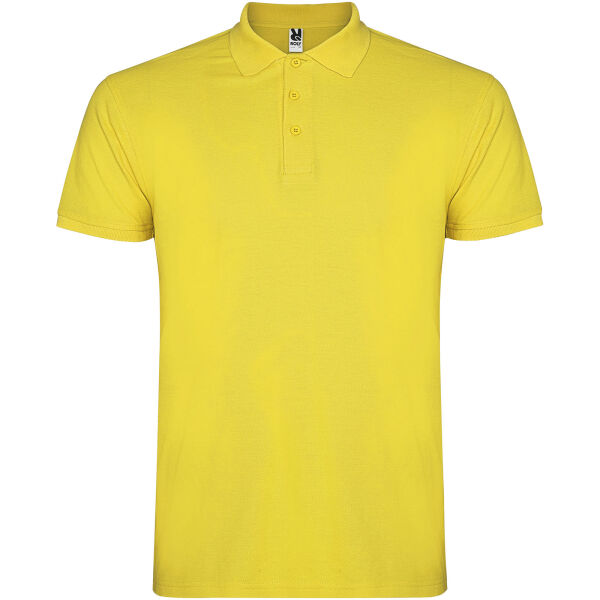 Star short sleeve men's polo - Yellow - L