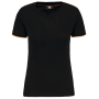 Dames-T-shirt Day To Day korte mouwen Black / Orange XXL Dames-T-shirt Day To Day korte mouwen Black / Orange XXL