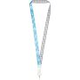 Isla 1-meter RPET sublimatie lanyard met safety breakaway sluiting - Wit/Wit/Wit