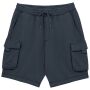 Duurzame verwassen herencargoshort van French Terry washed navy blue XXL