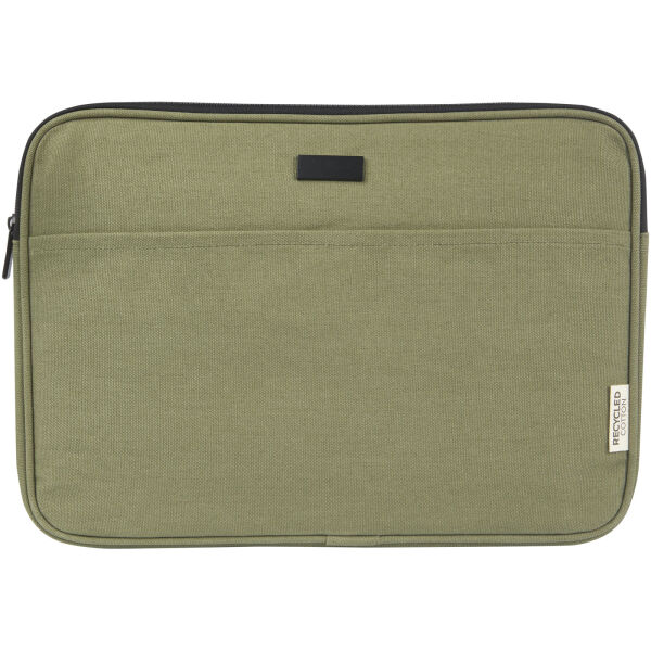 Joey 14 inch GRS gerecyclede canvas laptophoes, 2 l - Olijf Joey 14 inch GRS gerecyclede canvas laptophoes, 2 l - Olijf