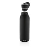 Avira Ara RCS recycled staal fliptop water fles 500ML, zwart