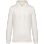 Ecologische uniseks sweater met capuchon en verlaagde schouders in geborsteld fleece Ivory XXS