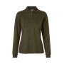 Poloshirt met lange mouw | stretch | dames - Olijf, XS