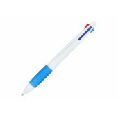 4-kleuren balpen met grip - Wit / Blauw 4-kleuren balpen met grip - Wit / Blauw