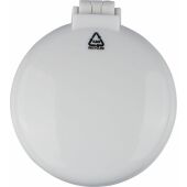 Opvouwbare gerecyclede ABS haarborstel met spiegel Eloi wit