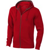 Arora 300 g/m² unisex hoodie met ritssluiting - Rood - 4XS