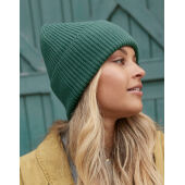 Oversized Cuffed Beanie - Black - One Size