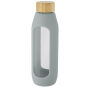 Tidan fles van 600 ml in borosilicaatglas met siliconen grip - Grijs