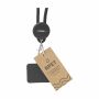 Lace Lanyard GRS RPET 0,5 cm telefoonkeycord - zwart
