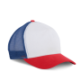 Truckerpet - 5 panelen White/French red/Reflex blue One Size