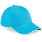 ATHLEISURE 6 PANEL CAP, SURF BLUE/WHITE, One size, BEECHFIELD