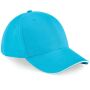 ATHLEISURE 6 PANEL CAP, SURF BLUE/WHITE, One size, BEECHFIELD