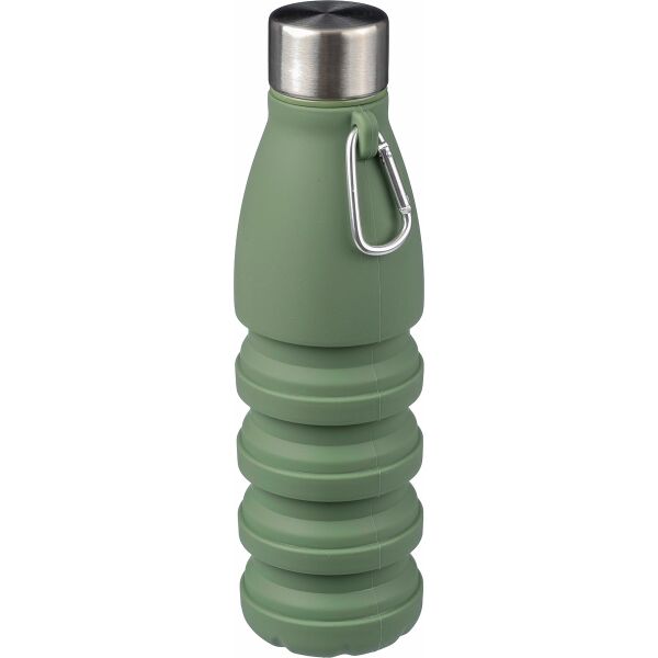 Siliconen opvouwbare drinkfles Erin 550 ml zwart Siliconen opvouwbare drinkfles Erin 550 ml zwart
