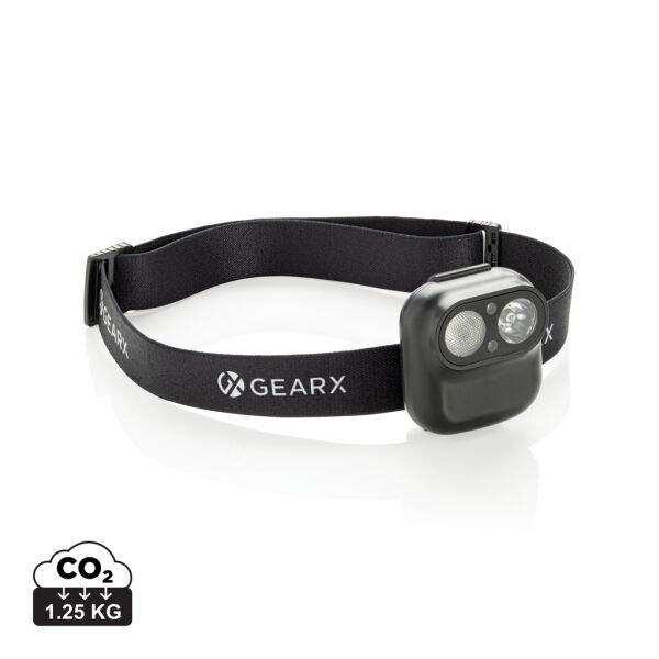 Gear X RCS recycled plastic hoofd lamp met motion sensor Gear X RCS recycled plastic hoofd lamp met motion sensor