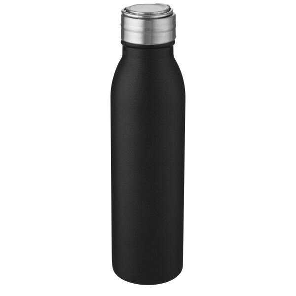 Harper 700 ml RCS certified stainless steel water bottle with metal loop - Solid black
