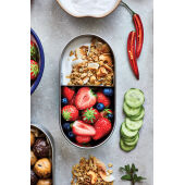 Black+Blum Stainless Steel Dubbele Bento Box, grijs