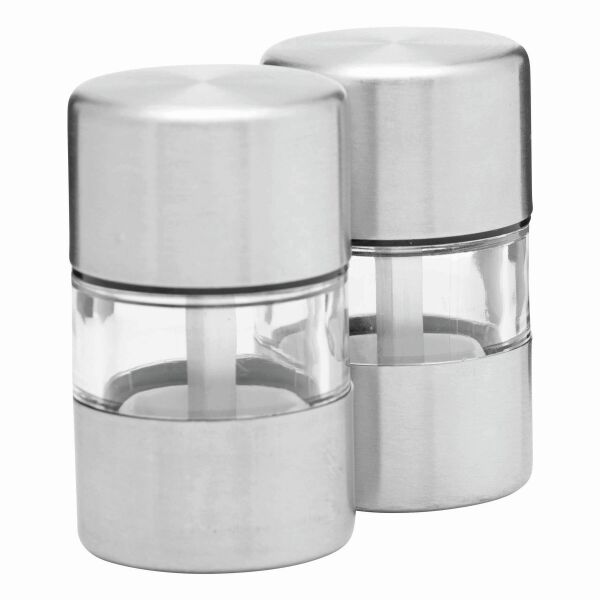 Roestvrijstalen peper- en zoutset SPICE FLAVOUR zilver