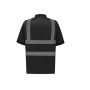 HI-VIS SHORT SLEEVE POLO, BLACK, XXL, YOKO