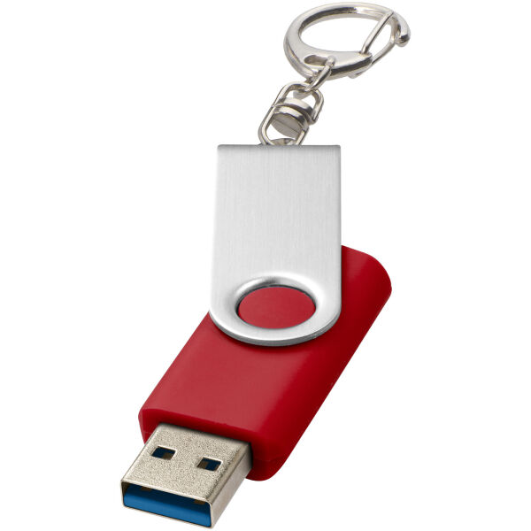 Rotate USB 3.0 met sleutelhanger - Middenrood - 32GB