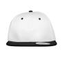 BRONX ORIGINAL FLAT PEAK SNAP BACK DUAL COLOUR CAP, WHITE/BLACK, One size, RESULT