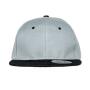 BRONX ORIGINAL FLAT PEAK SNAP BACK DUAL COLOUR CAP, HEATHER GREY/BLACK, One size, RESULT