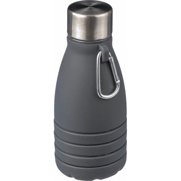 Siliconen opvouwbare drinkfles Erin 550 ml zwart Siliconen opvouwbare drinkfles Erin 550 ml zwart