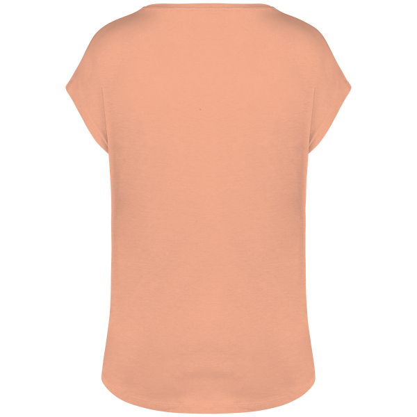 Ecologisch baggy dames T-shirt V-hals Apricot S Ecologisch baggy dames T-shirt V-hals Apricot S