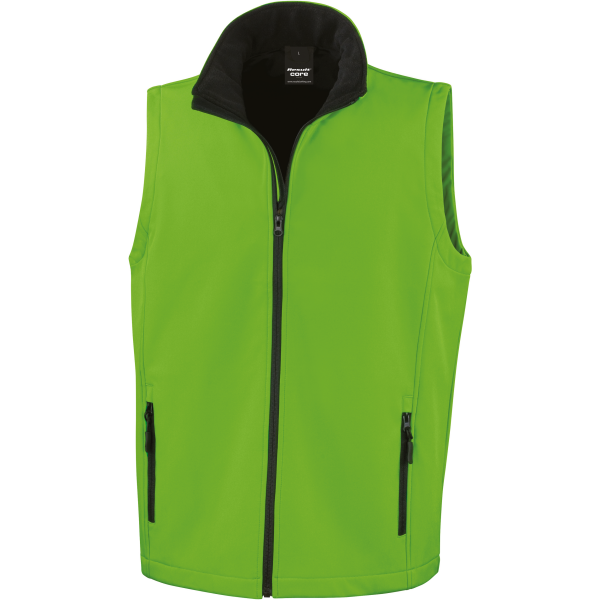 Core Printable Softshell Bodywarmer Vivid Green / Black 4XL Core Printable Softshell Bodywarmer Vivid Green / Black 4XL